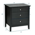 thumbnail image 3 of Gymax Accent Table Organizer Nightstand Beside End Side Table W/3 Drawers Black, 3 of 10