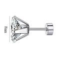 thumbnail image 2 of CILENON Small Stainless Steel Ear Stud Square Ear Stud Screw Ball Round Cake Zircon Ear Stud (F,One Size), 2 of 4