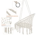 thumbnail image 4 of Unique Choice Cotton Rope Hanging Swing Chair Macrame Hammock Chair, Beige, 4 of 8