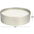 thumbnail image 3 of CosmoLiving by Cosmopolitan Silver Metal Sweet Bamboo Scented Wide Hammered 60 oz 4 Wick Candle with White Wax, 3 of 7