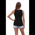 thumbnail image 3 of Chaleco Ajustado Acanalado con Cuello Redondo para Mujer, Color Negro, Talla S, 3 of 10