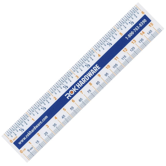 Hardware Measuring Plastic Flexi 6" Easy Read 15 cm English Metric 150 mm Ruler Converter, RULER