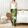 thumbnail image 2 of Haiem Palm Leaves And Tropical Flowers Women's Pajama Pants Ultra Lightweight Pjs Bottoms Sleepwear Bottom Pants With Pocket Drawstring-Small, 2 of 7