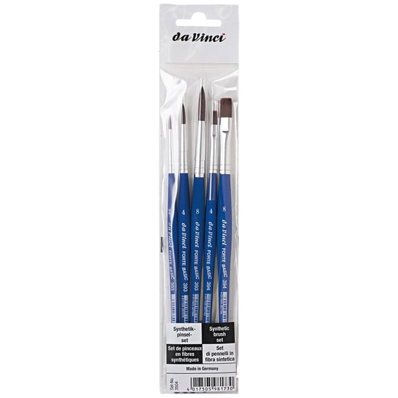da Vinci FORTE Basic Student Brush, Synthetic, Acrylic, Assorted, 5 Brush Set