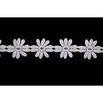 Altotux 2" White Daisy Flowers Floral Guipure Cuttable Venice Lace Trim By Yard