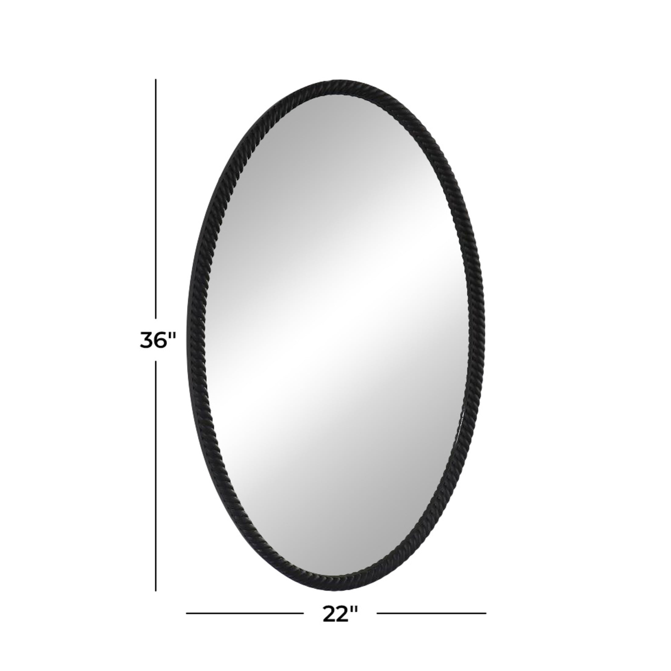 DecMode 22" x 36" Black Beaded Wall Mirror