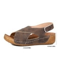thumbnail image 5 of Sandals for Women 2025 Sandal Womens Rope Sandals with Toe Strap Women Beach Shoes Womens Platform Shoes Flat Scandals Ladies Summer Retro Solid Color Leather Slope Heel Thick Bottom Large S Brown 6.5, 5 of 9