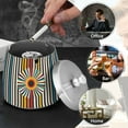 thumbnail image 4 of Yayeee Ashtray with Lid for Cigarette Smokeless Stainless Steel Home Ash Holder, Geometric Stripes, 4 of 7