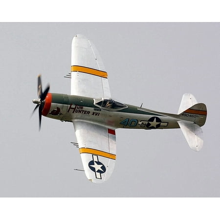 Republic P-47 Thunderbolt Fighter Plane Style - A - 12x18 Inch Laminated Aviation Poster - Stunning Detail and Bold Colors
