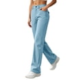 thumbnail image 5 of HomeDM Hiking Pants for Women Straight Leg Outdoor Travel Pants with Pockets Light Blue Water Resistant Athletic Trousers Size S, 5 of 9