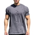 thumbnail image 4 of Men's Basketball Autumn Running Training Stretch Sports T Shirt Round Neck Fitness Short Sleeve Raglan Design Solid Colour Athletic Wear, 4 of 4