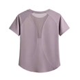 thumbnail image 7 of Workout Tops For Women,Athletic Shirts Women Quick Dry Outfits Fitness Shirts For Women Loose Fit Yoga T Shirts Sport Shirts For Women Women's Dry Wick Shirts Workout Shirts For Women Purple 3XL, 7 of 7