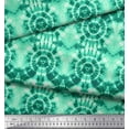thumbnail image 3 of Soimoi Green Japan Crepe Satin Fabric Bandhani Tie-Dye Printed Craft Fabric by the Yard 44 Inch Wide, 3 of 3