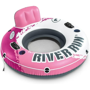 River Run 1 Pro Inflatable Floating Lounge Durable Design with Storage Compartment Pool Toys & Floats