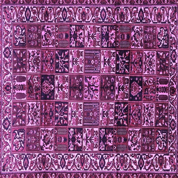Ahgly Company Indoor Square Persian Purple Traditional Area Rugs, 5' Square