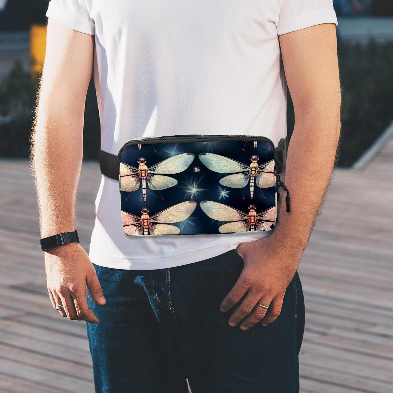 Dragonfly Running Belt Fanny Packs Waist Packs with Extension Strap Unisex Lightweight Adjustable