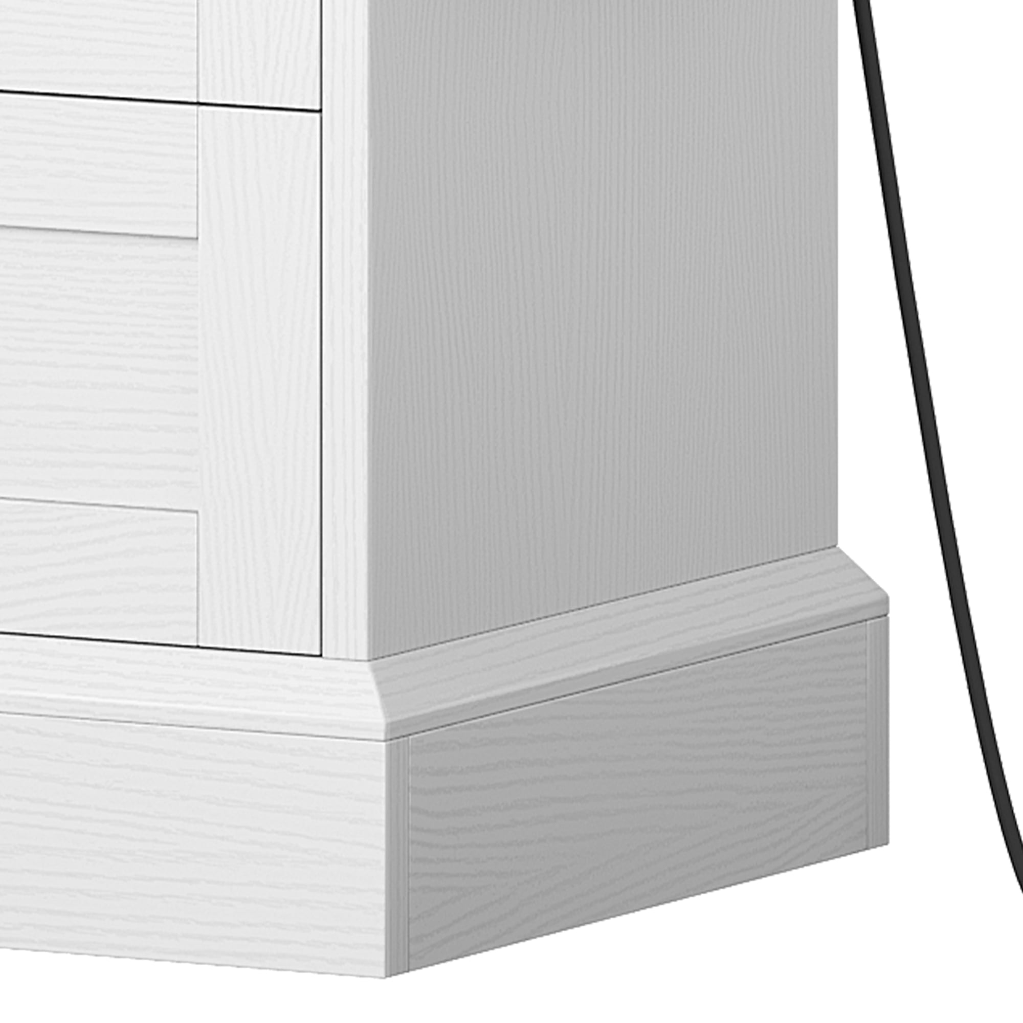 Uforic 6-Drawer Double Dresser with Power Outlets, Horizontal Wood Chest of Drawer, White