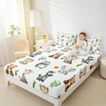 thumbnail image 4 of Homewish Teens Tiger Bear Giraffe Zebra 4 Pieces Queen Sheet Sets,Cute Jungle Animal Ultra Soft Flat Sheet,Cartoon Wildlife Queen Fitted Sheet,Luxury Bedroom Decor, 4 of 7