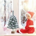 thumbnail image 5 of 2 Ft Christmas Tree Green Tabletop Christmas Tree with Snow Flocked Mini Xmas Pine Tree with Plastic Stand for Indoor Outdoor Holiday Home Decoration, 5 of 6