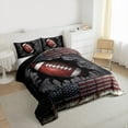 thumbnail image 4 of Homewish Kids Sport Game Full Size Comforter Sets,Rugby Football Theme Bedding Comforter Set,Red Gray Bedding Sets For Kids Boy,Microfiber Bedroom Decor Reversible,3pcs, 4 of 9