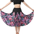 thumbnail image 2 of Falda De Baile De Salón Latino Big Swing Para Mujer, Faldas Flamencas De Vals, Color Negro SM SunniMix Vestido de baile latino, 2 of 6