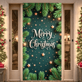 thumbnail image 5 of Decorative Design Christmas Banner Green Fir Golden Stars Merry Celebration for Holiday Party Indoor Decoration Winter Festivities, 5 of 9