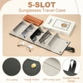 thumbnail image 3 of Organizador de gafas de sol, estuche de viaje de cuero para gafas de sol con 5 ranuras, caja organizadora de almacenamiento de gafas de sol para mujeres (Negro), 3 of 7