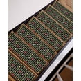 thumbnail image 3 of Christmas Black Stair Treads for Wooden Steps Indoor Runner Rug Carpet, Xmas Poinsettia Leaves Farmhouse Stripes 4 Pieces Peel and Stick Staircase Step Treads Covers Washable Throw Door Mats, 30"x8", 3 of 7