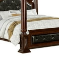 thumbnail image 4 of Queen Canopy Bed with Leatherette Headboard and Footboard Black and Brown, 4 of 4