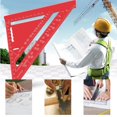 thumbnail image 1 of 1PC Measuring Square Ruler 90 Degree Thickened Square Aluminum Alloy Woodworking Measurement Square Red, 1 of 8