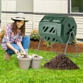 thumbnail image 4 of Costway Tumbling Composter 40 Gallon Garden Rotating Compost Bin with Dual Chamber Green, 4 of 10
