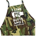 thumbnail image 3 of ApronMen, Funny Aprons For Men - I Like Pig Butts and I Cannot Lie - 100% Cotton with Pockets - Green Camo, 3 of 6