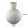 thumbnail image 5 of Benjara Gany Decorative Vase- Spherical Bottom- 22" Weathered White Resin, 5 of 6