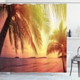 thumbnail image 1 of Ambesonne Palm Shower Curtain, Sunset at Beach in Warm Tones, 69"Wx75"L, Multicolor, 1 of 3