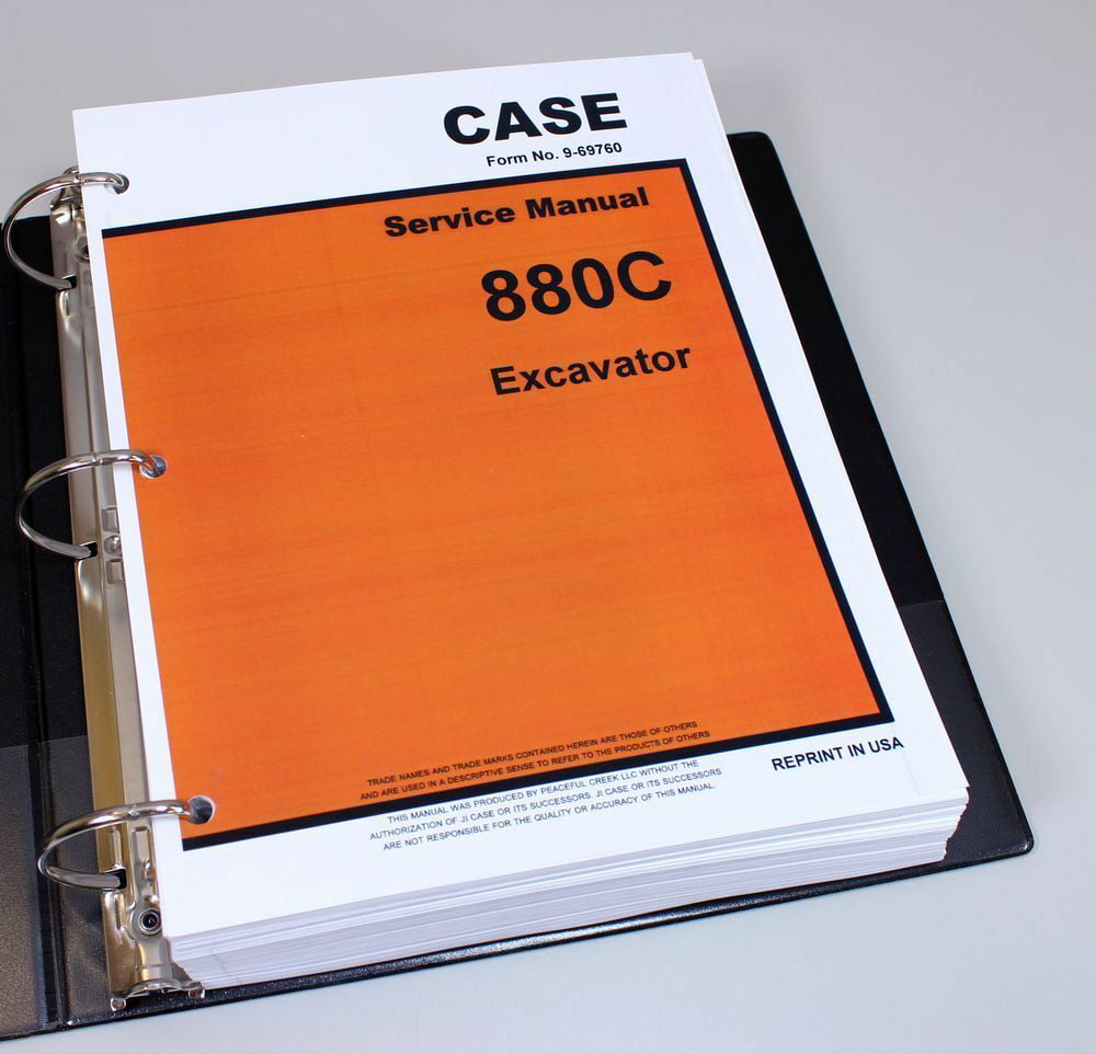 CASE 880C CRAWLER EXCAVATOR SERVICE TECHNICAL MANUAL REPAIR SHOP BINDER TRACKHOE 