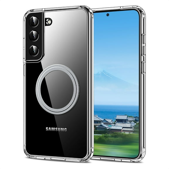 Allytechgroup Clear Magsafe Compatible Phone Case for Samsung Galaxy S22, Slim Fit Wirless Charging Anti-Scratch Drop Protective Transparent Back Cover, Clear