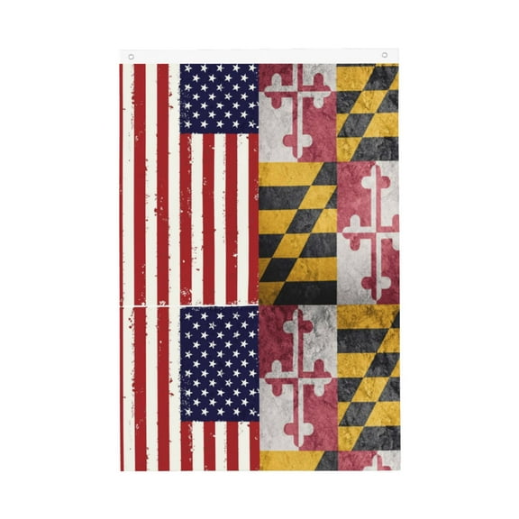 Flag 2x3ft Grunge America Maryland Flag Double Printed Flag Banner Tapestry Dorm Room Home College Decor