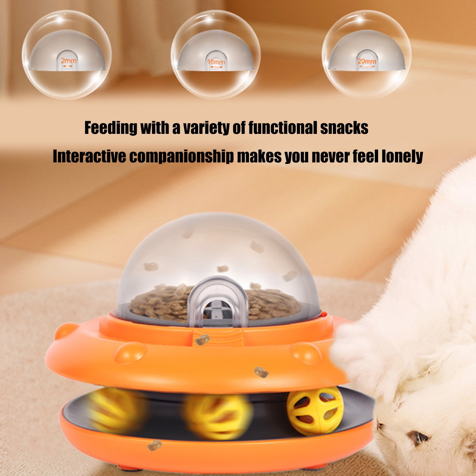 Automatic Cats Slow Feeders Interactively Treat Dispenser With Smarted Sensors And Release Holes