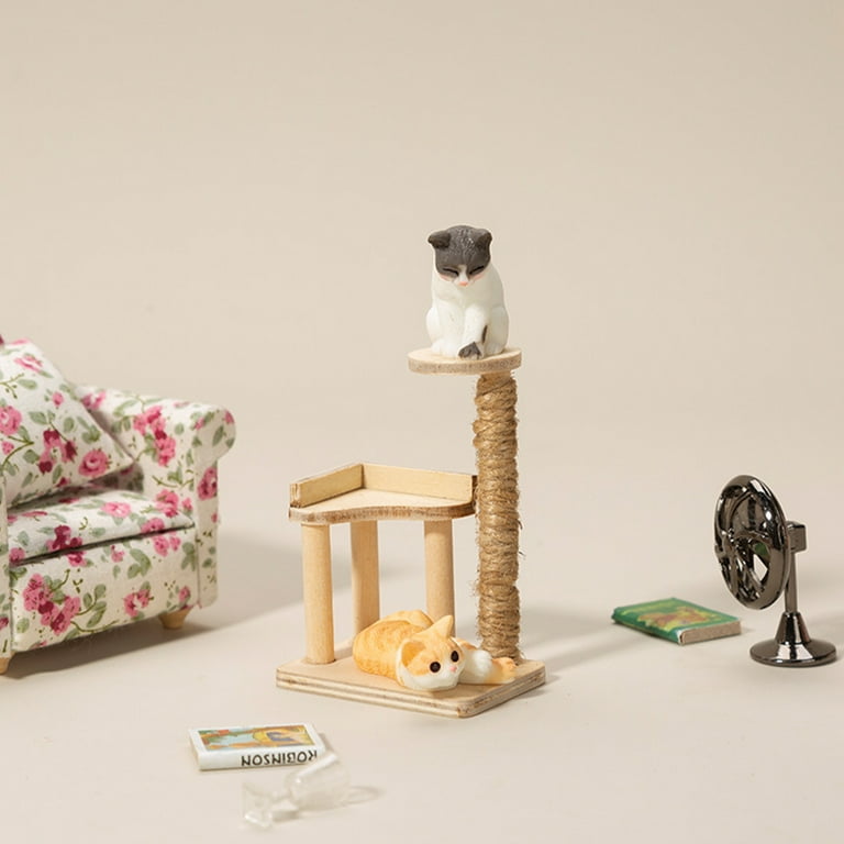 Miniature Furniture For Cats Mini House Layout Prop Miniature Cat Tree  Model Cats Tower Mother