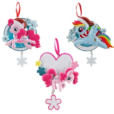 Polar X (Set Of 3) Random My Little Pony Customizable Hanging Holiday Ornaments For Christmas Tree