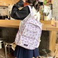 thumbnail image 5 of HUISZJ Bow Print School Backpack, Creative Preppy College Backpack, Middle School Bag for Travel Commute Work (Purple), 5 of 10