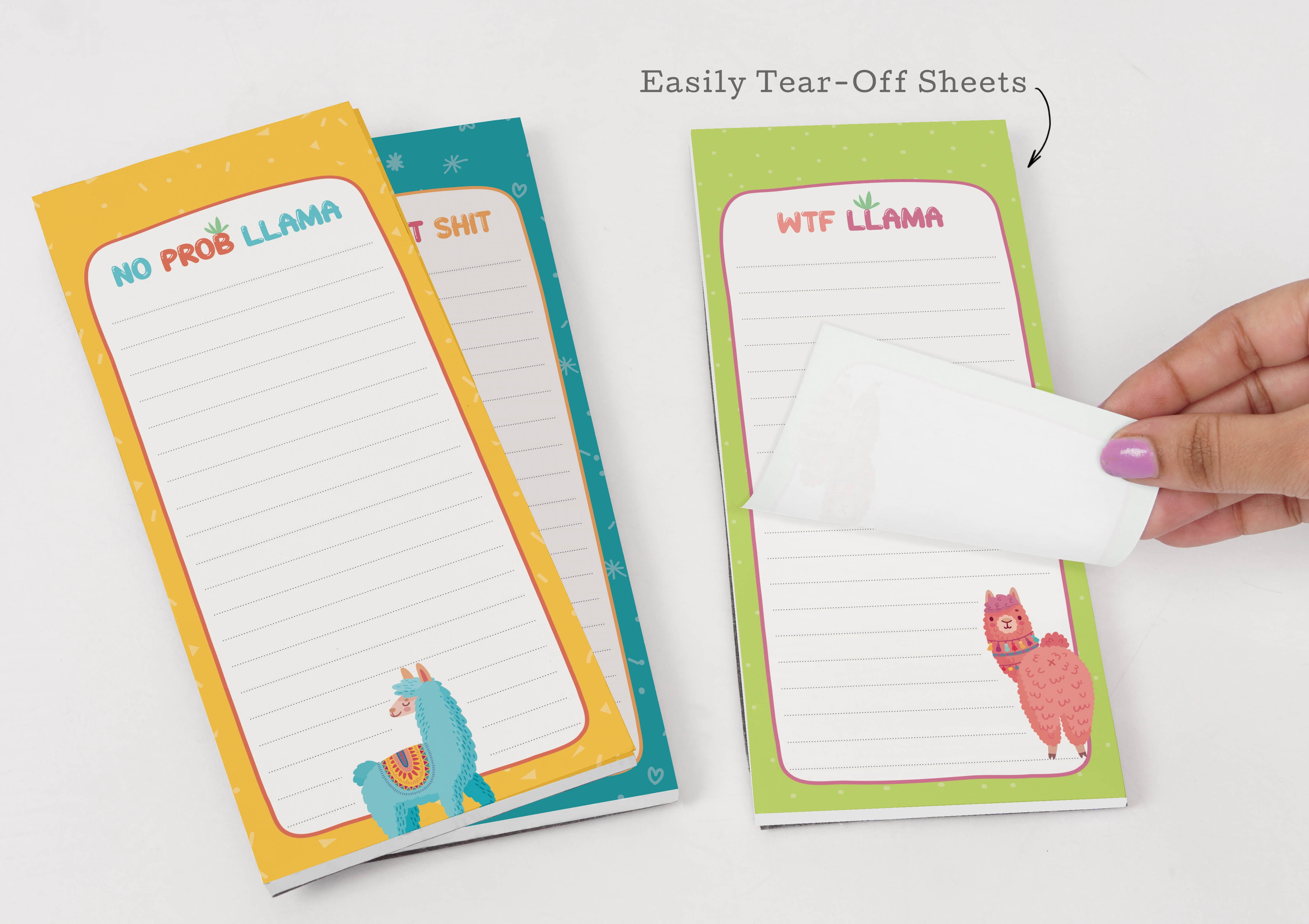Inkdotpot Pack of 3 Magnetic Fridge To-Do List Notepads- Magnetic Memo Pads For Refrigerator-(50 Sheets Each)-1W