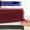 thumbnail image 7 of Subrtex Bed Sheets Wrinkle Resistant Premium Microfiber Deep Pocket Fitted Sheet, Wine, King, 7 of 7