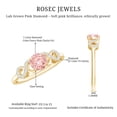 thumbnail image 5 of Rosec Jewels IGI Certified Lab Grown Pink Diamond Engagement Ring 1 Carat - Fancy Pink Color and VS1 Clarity - Womens Pink White Diamond Ring, 18K Yellow Gold, US 10.50, 5 of 8