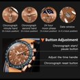 thumbnail image 6 of OLEVS Mens Watches Waterproof Sport Military Watch for Men Multifunction Chronograph Analog Quartz Wrist Watches Luminous Fashion Calendar Leather Strap, 6 of 10