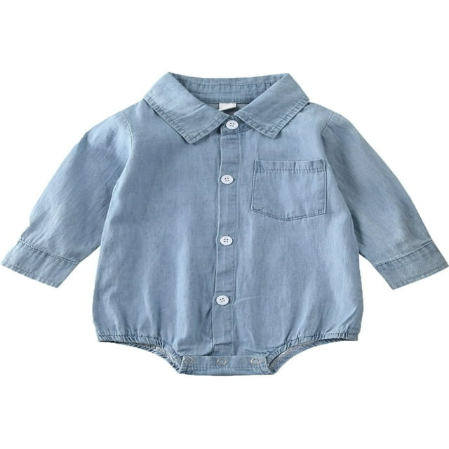 MesaSe Combinaison en Denim à Manches Longues pour Bébé Garçon Fille
