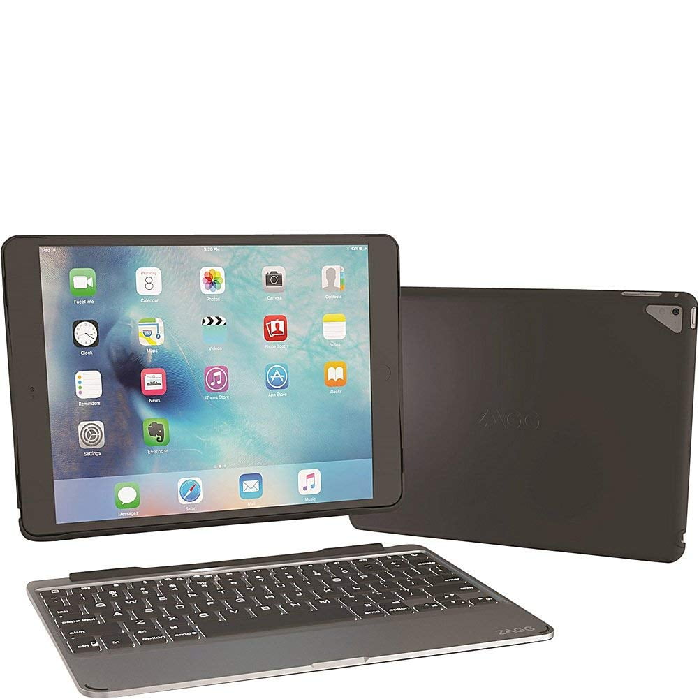 Zagg Slim Book iPad Pro 9.7-Inch Backlit Wireless Keyboard Folio Case  Detachable Fits Ipad A1673, A1674, A1675 Models