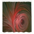 thumbnail image 2 of Ambesonne Fractal Shower Curtain, Spiral Curvy Leaf Veins, 69"Wx84"L, Coral Red, 2 of 4