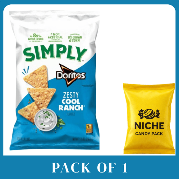 Simply Doritos Tortilla Chips Zesty Cool Ranch - 5.5oz-1 pack -with candy pack