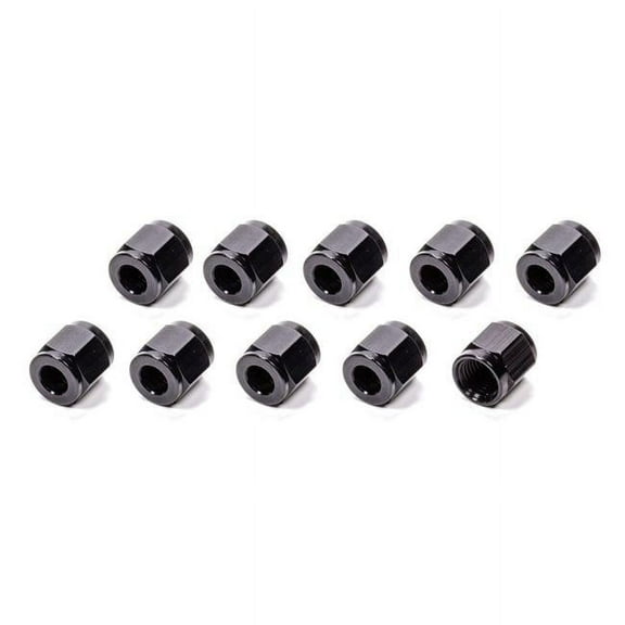 Fragola 481804-BL-10 No.4 Aluminum Tube Nuts, Black - Pack of 10